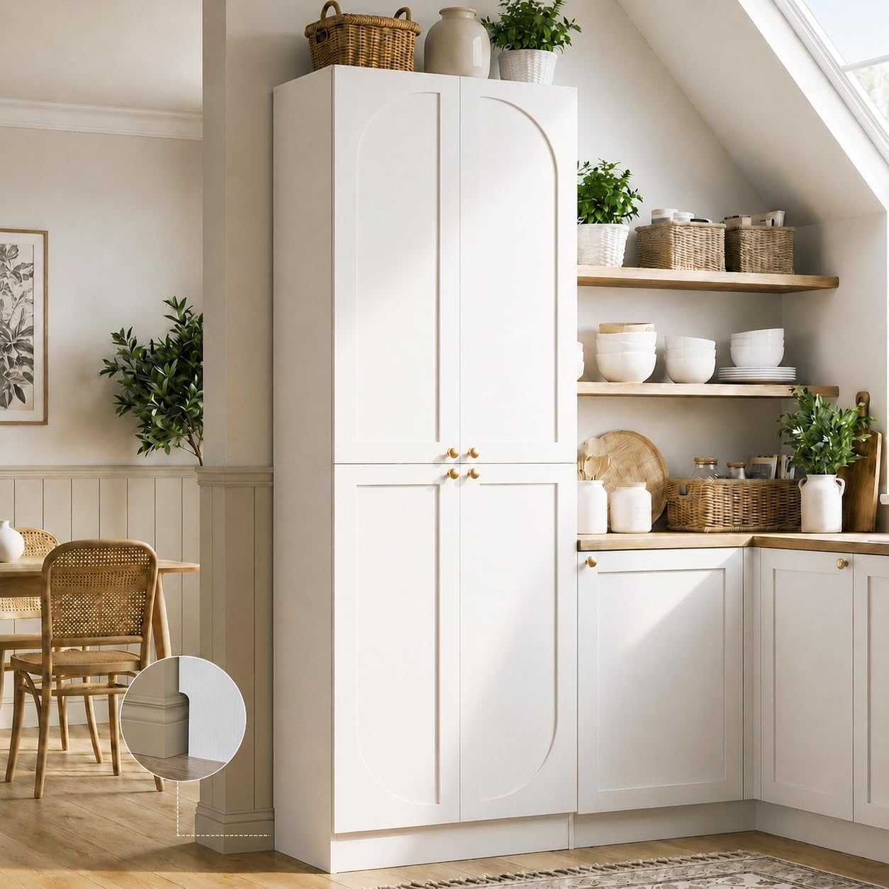 kitchen pantry with 4 soft close doors