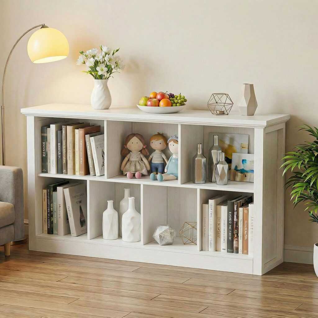 modern cube storage organizer bookcase white