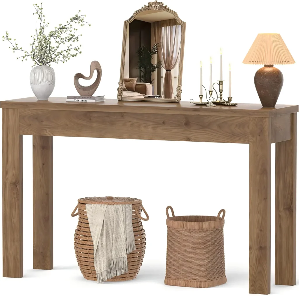 Wholesale premium rustic wooden console table with natural wood grain for entryway and living room decor