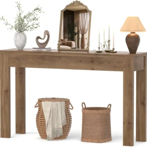 Wholesale premium rustic wooden console table with natural wood grain for entryway and living room decor