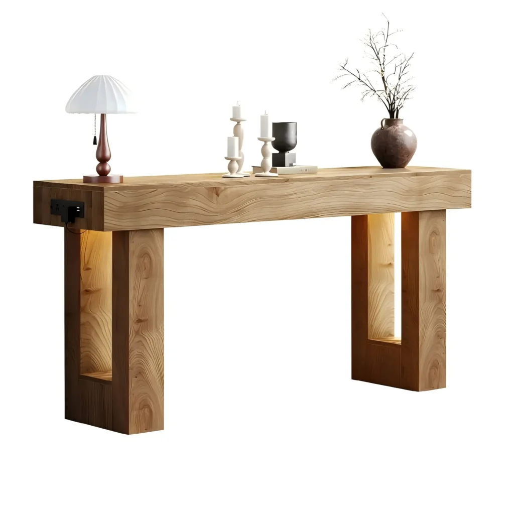 Modern Minimalist Industrial Gray Console Table for Living Room Entryway