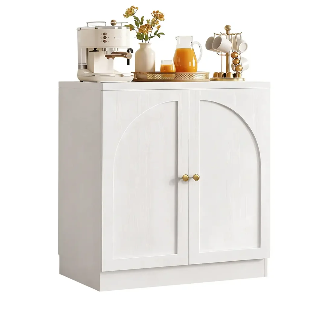 31 5 inch wood sideboard buffet cabinet white arched doors