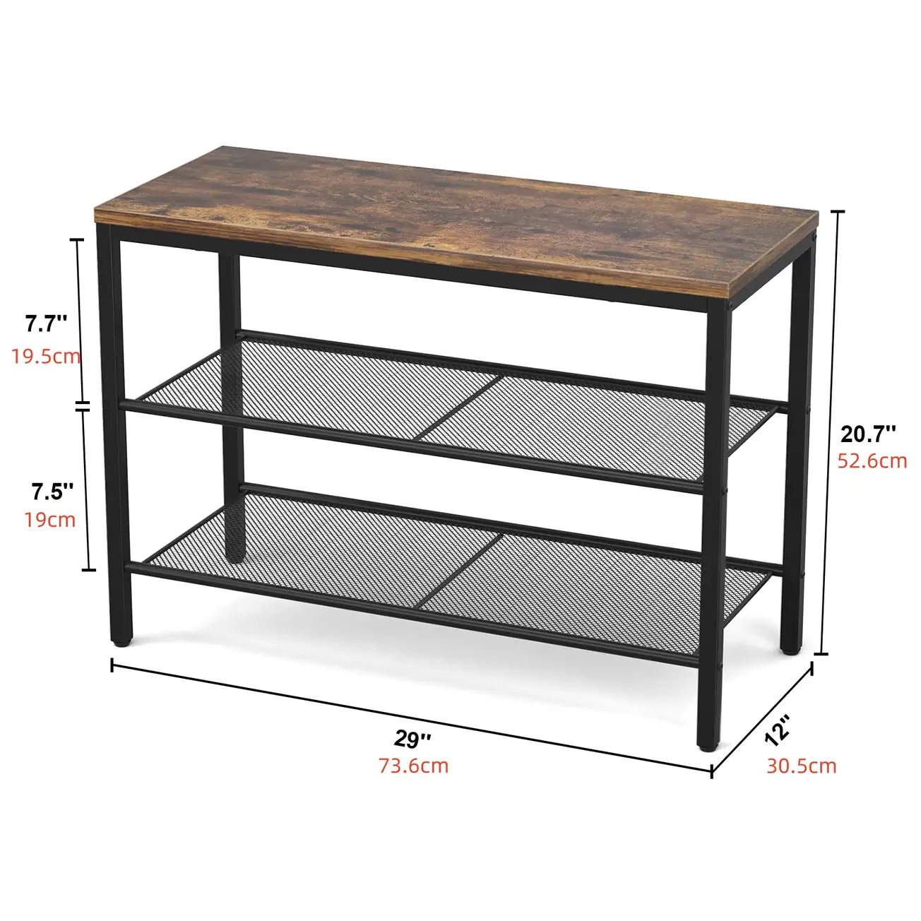 Industrial Shoe Bench Size Guide & Structure Specs 3-Tier Industrial Shoe Bench Structure and Dimensions, Heavy-Duty Metal Entryway Shoe Rack Bench Organizer for B2B Wholesale