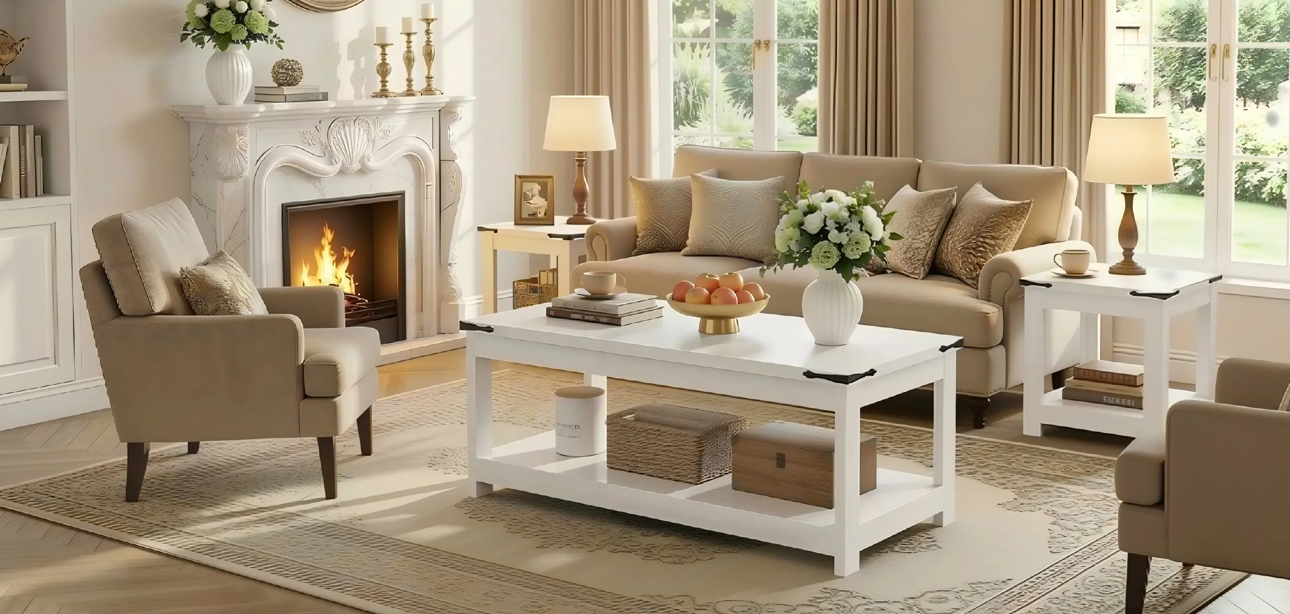 living room with coffee table