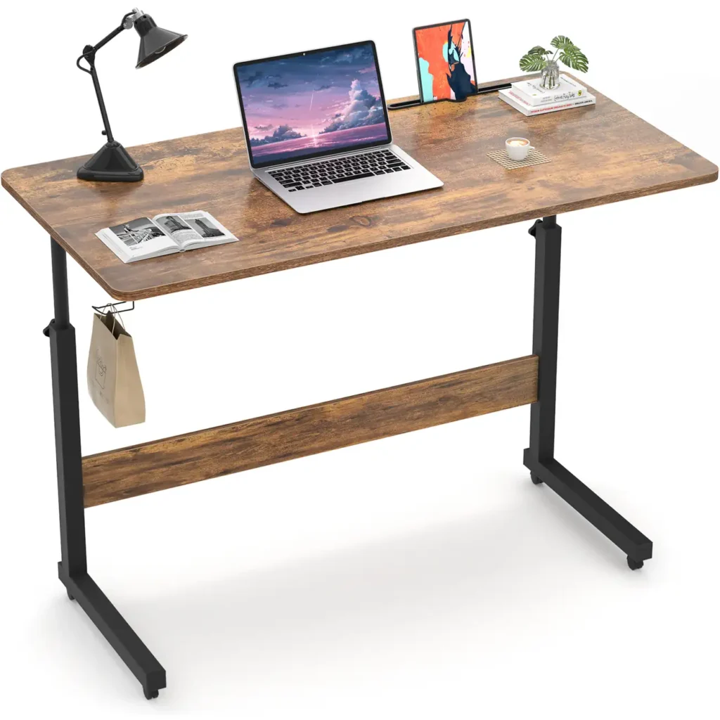 comfuri 31 5 inch 80 cm manual adjustable height standing desk rustic brown