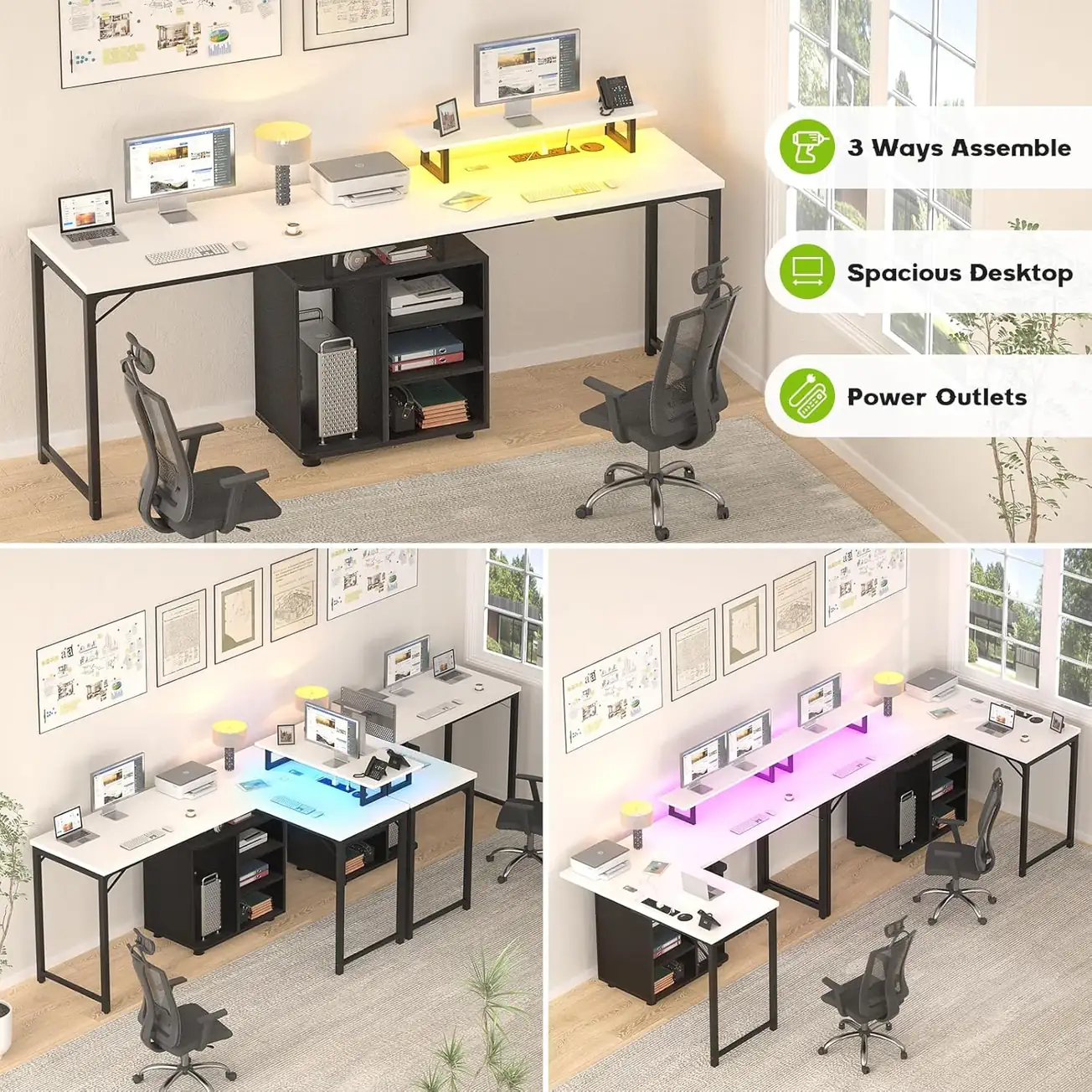 comfuri 58 inch reversible l shaped desk 3 way assembly scenarios.webp comfuri 58 inch reversible l shaped desk 3 way assembly scenarios.webp