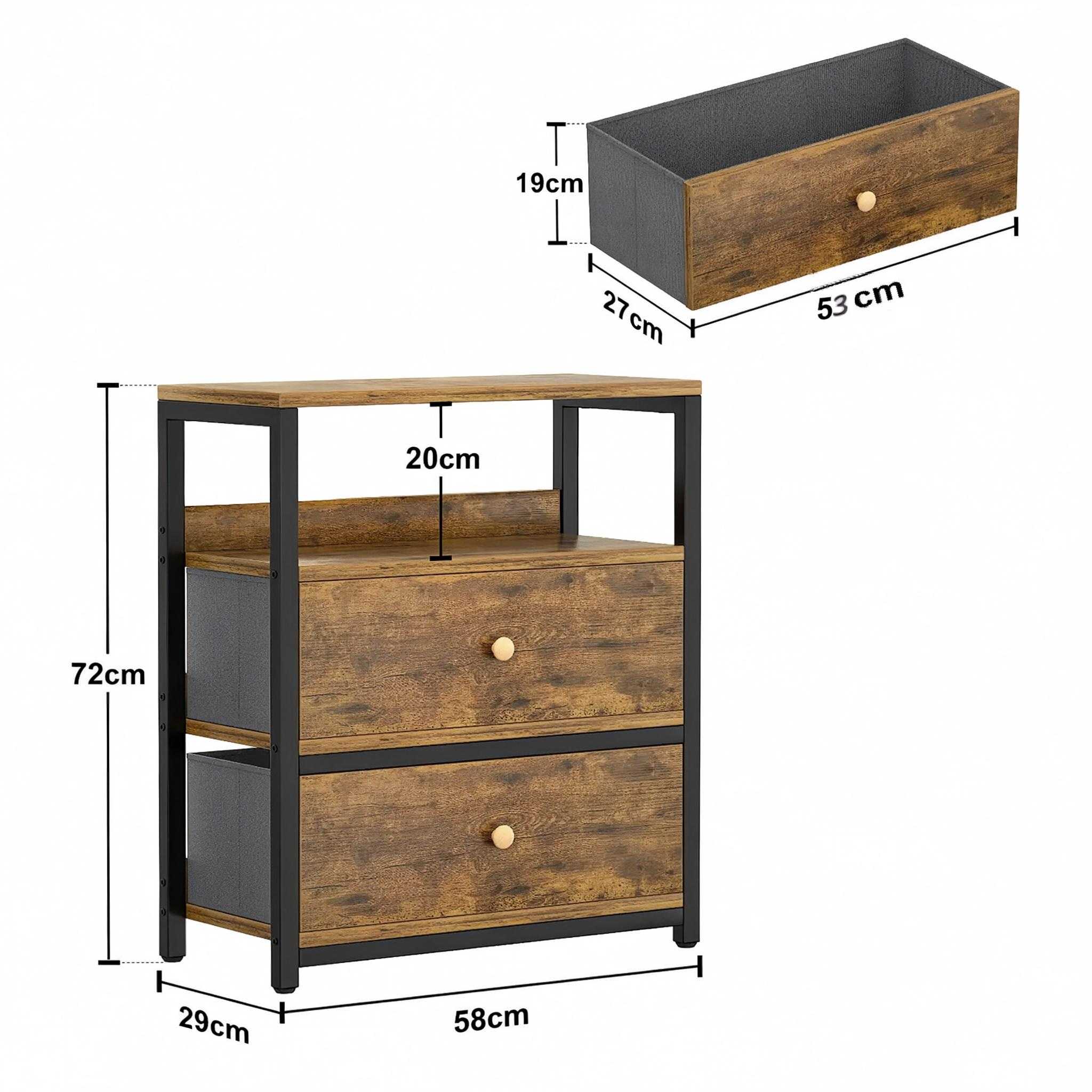 Industrial Nightstand Size Dimensions Detailed size specifications and product dimensions for industrial 4-tier storage cabinet and removable drawer