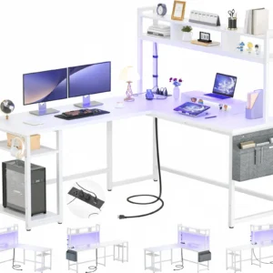 white reversible l shaped computer desk dimensions spec